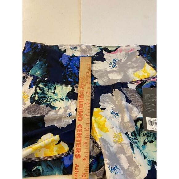 Old navy active compression pants large new blue flowers NEW L - Picture 7 of 8